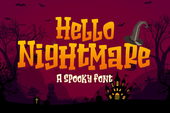 Hello Nightmare: A Spooky Display Font for Halloween Designs