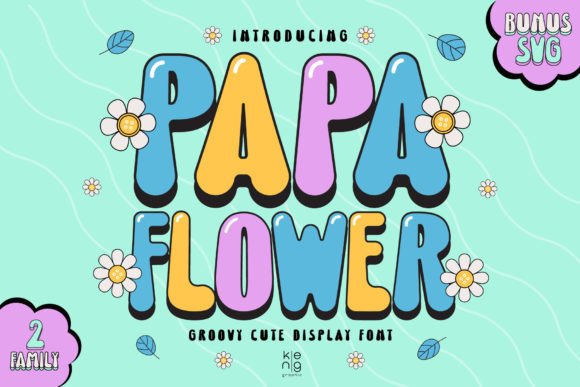 Papa Flower: A Groovy Display Font with Punch